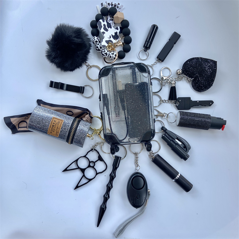 16 PCS Popular Self Defense Keychain Kit - Premium self defense keychain set for women's personal safety. Features 16-piece comprehensive set and Keychain attachment.